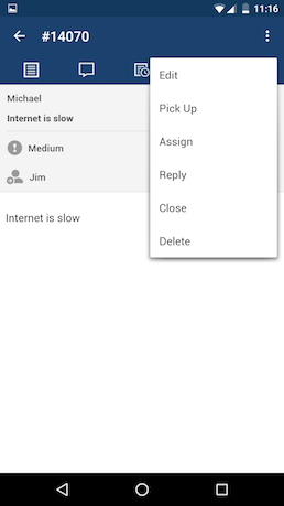 Иллюстрация 26: Приложение ServiceDesk Plus для Android: использование и возможности