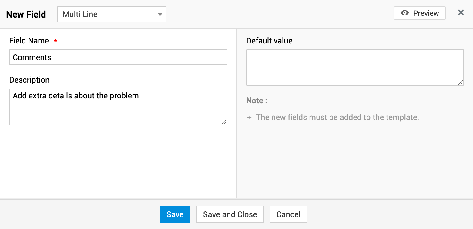 Illustration 2: Problem Additional Fields