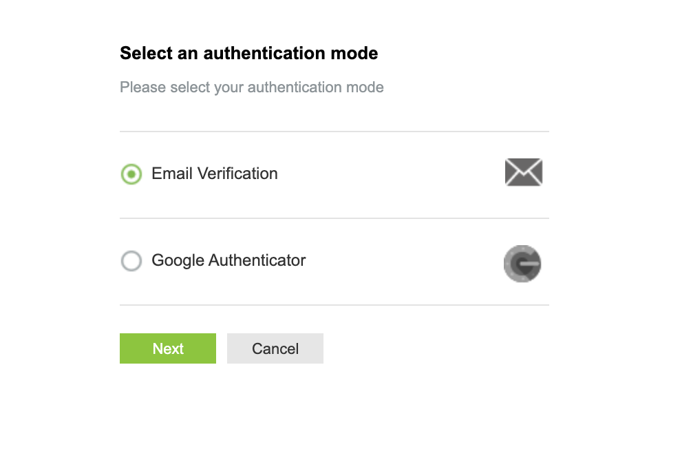 Illustration 1: Enroll for Two-Factor Authentication