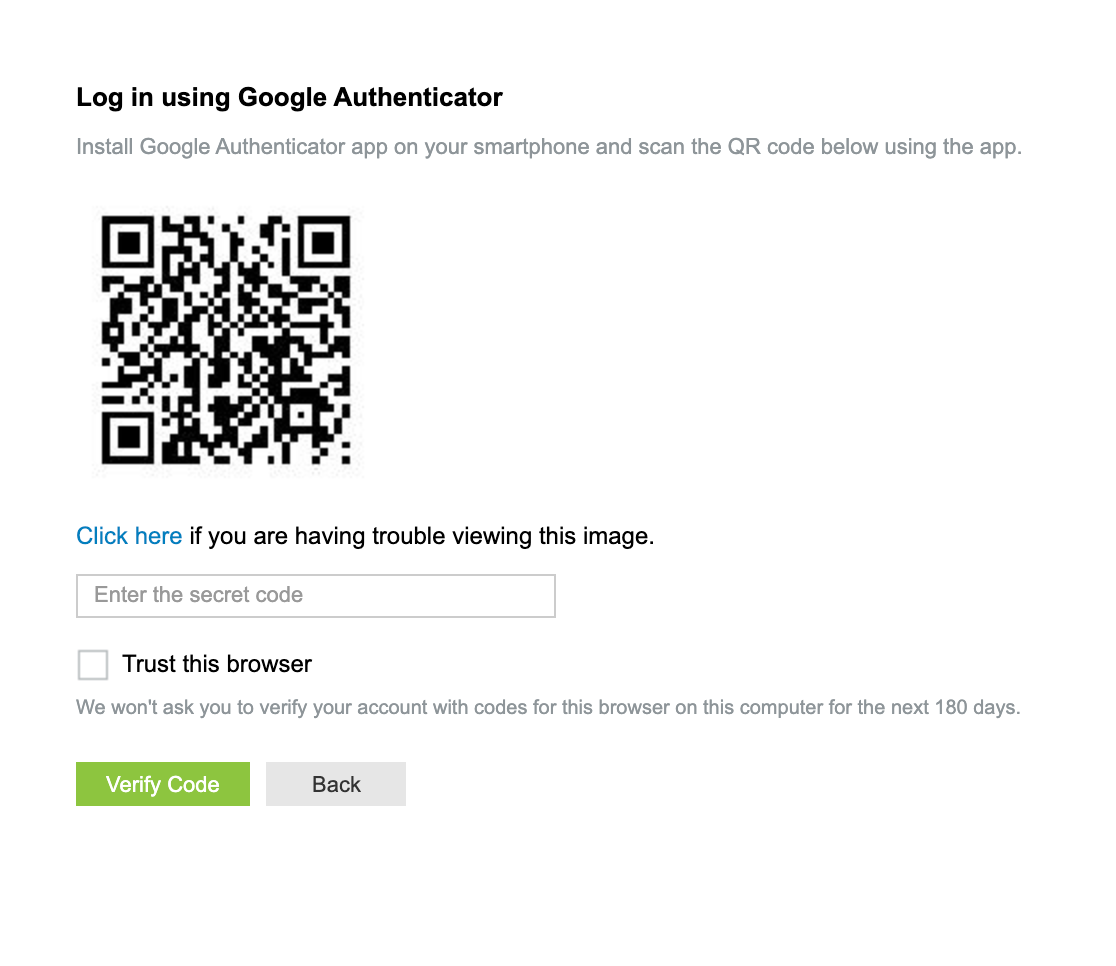 Illustration 4: Enroll for Two-Factor Authentication