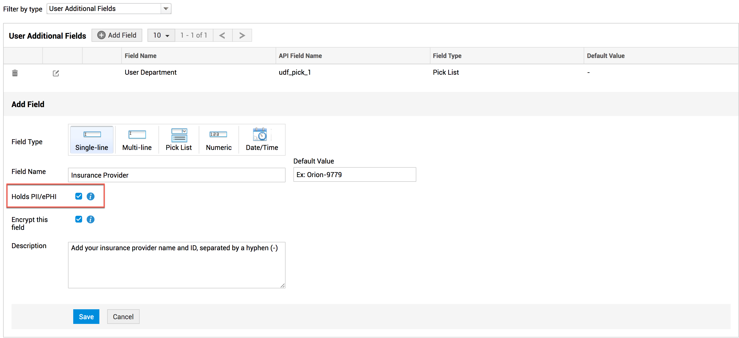 Illustration 2: Additional Fields