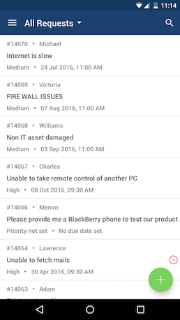 Иллюстрация 10: Приложение ServiceDesk Plus для Android: использование и возможности