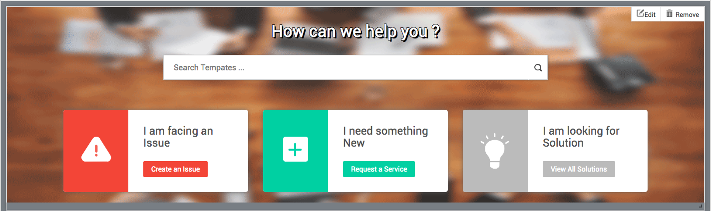 Illustration 44: Customize self service portal | Help desk admin guide