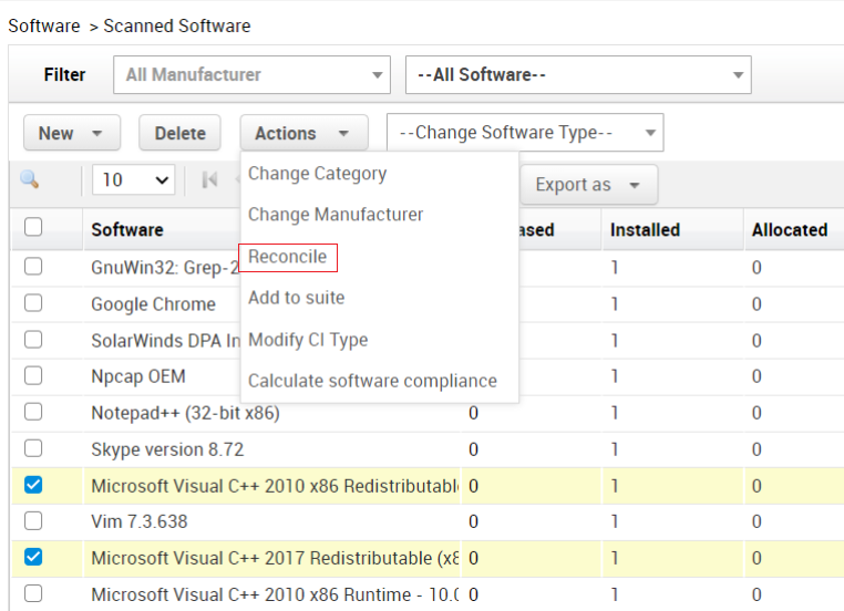 Illustration 2: Reconcile Software