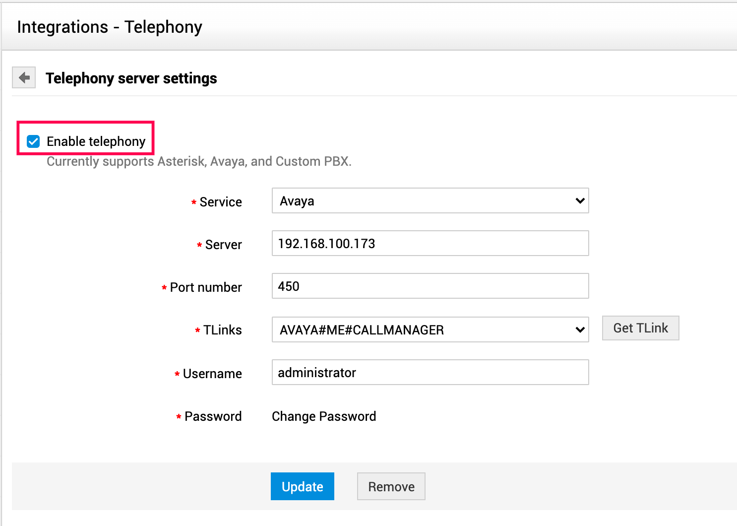 Illustration 6: Telephony Integration