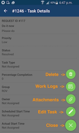 Иллюстрация 24: Приложение ServiceDesk Plus для Android: использование и возможности