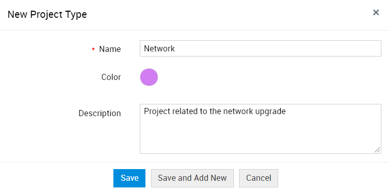 Illustration 1: Configure Project Types | Admin guide