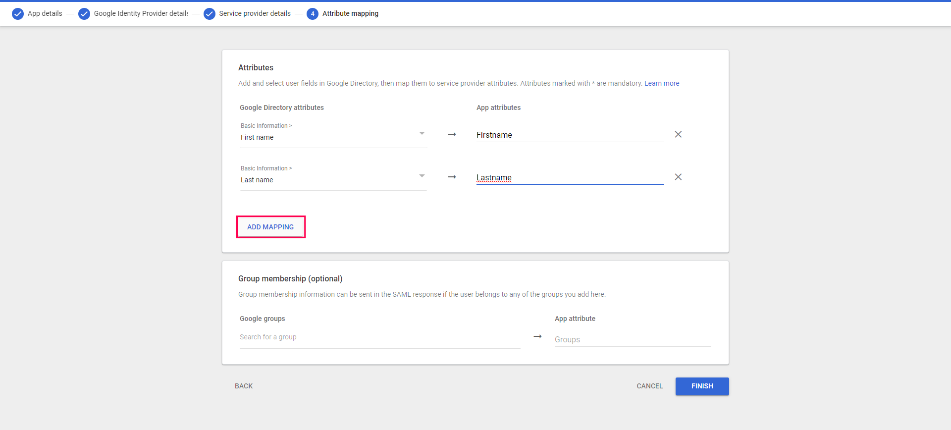 Иллюстрация 6: Настройка Google Workspace как поставщика удостоверений