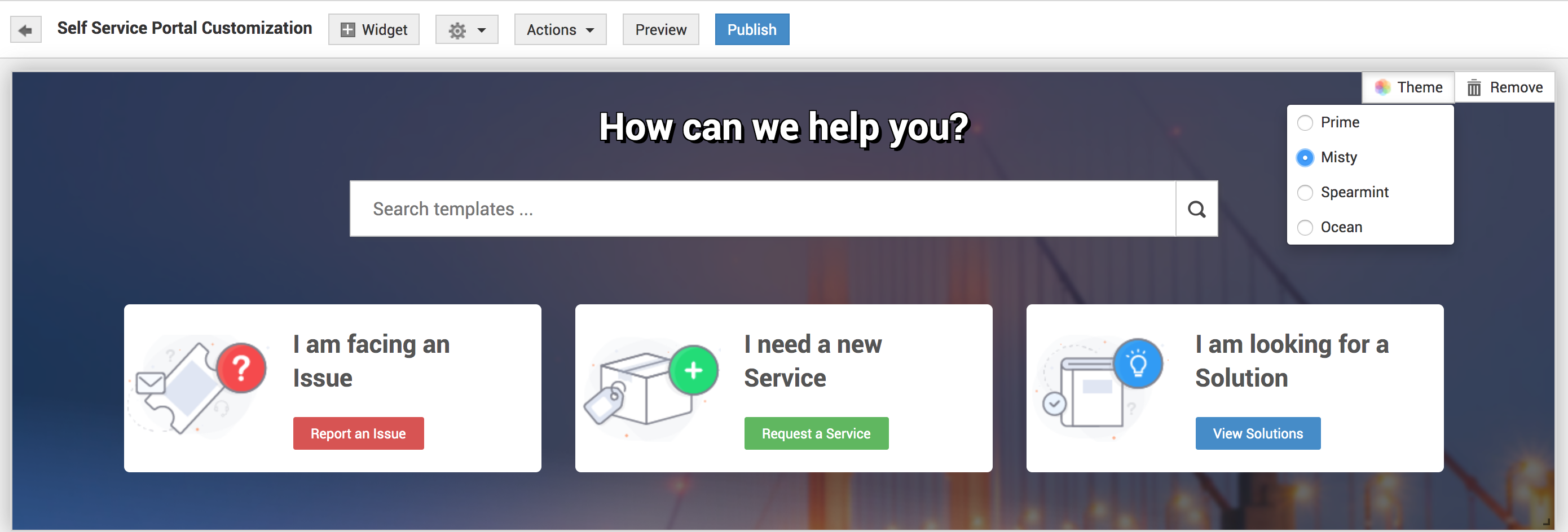 Illustration 49: Customize self service portal | Help desk admin guide