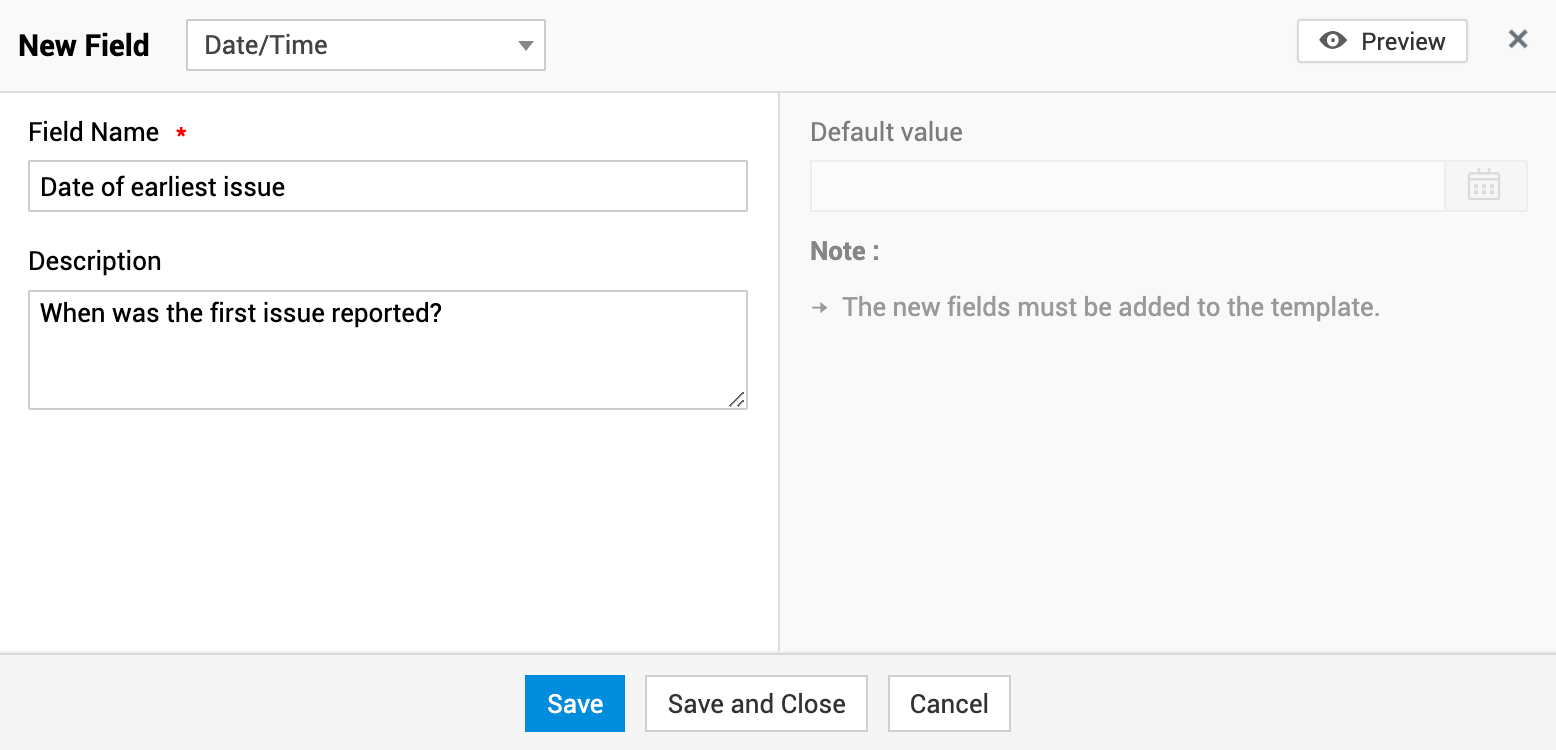 Illustration 7: Problem Additional Fields