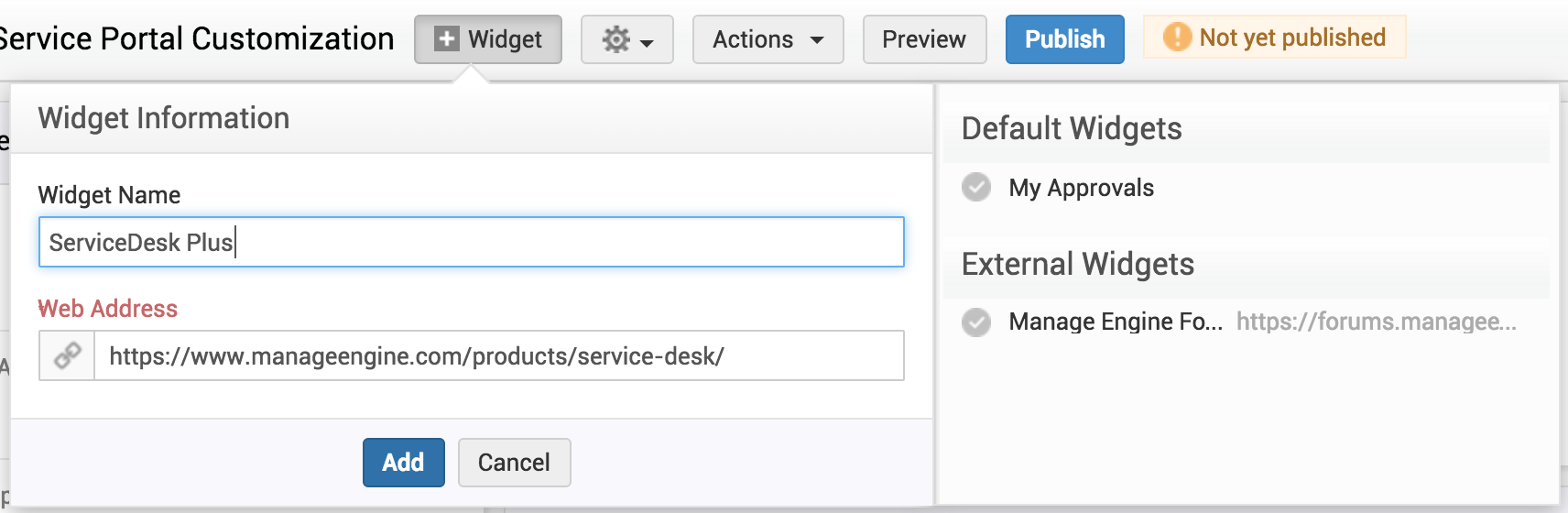 Illustration 47: Customize self service portal | Help desk admin guide