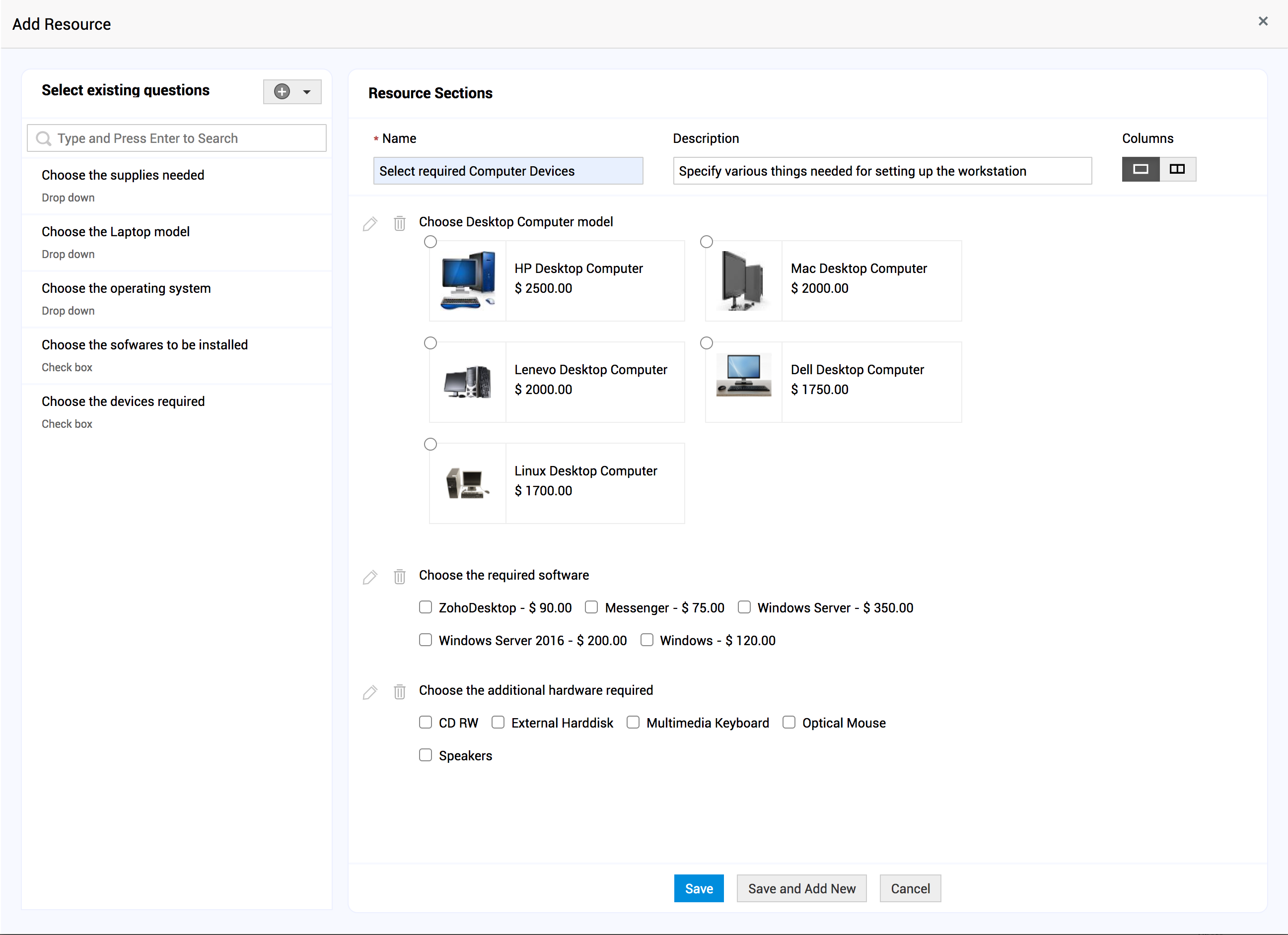 Illustration 2: Resource Sections