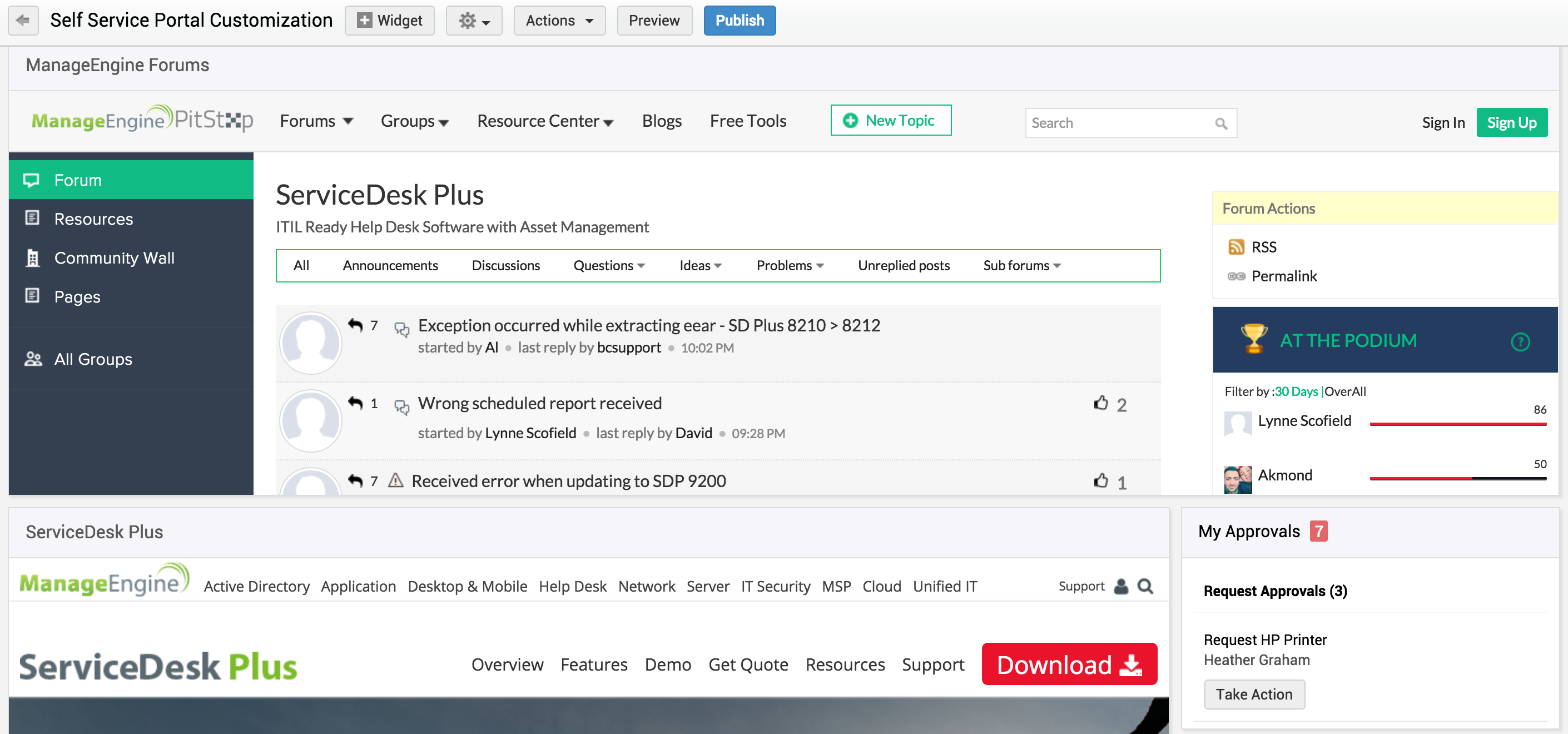 Illustration 52: Customize self service portal | Help desk admin guide