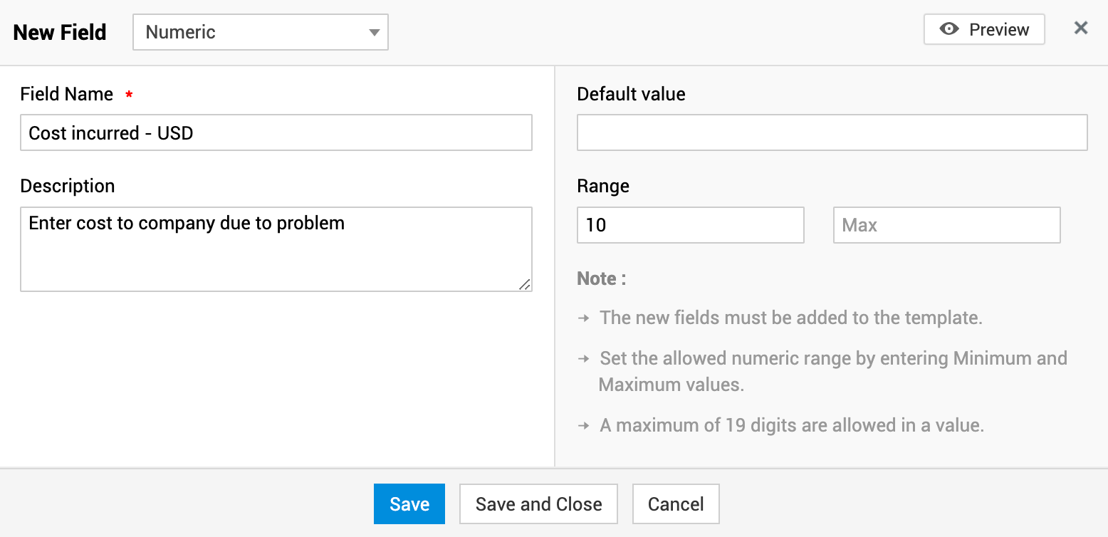 Illustration 6: Problem Additional Fields