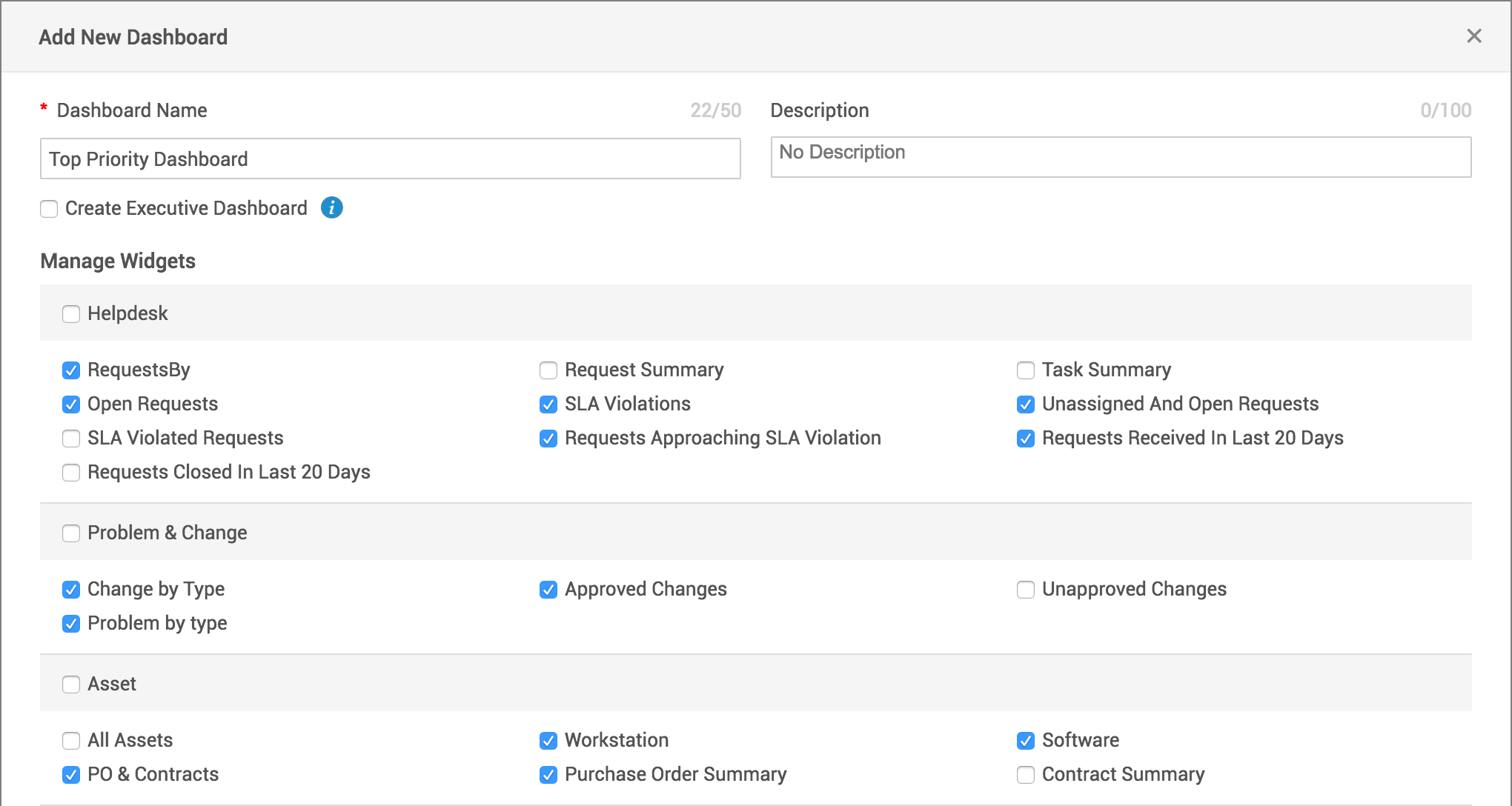 Illustration 2: Customize help desk dashboard | Admin guide