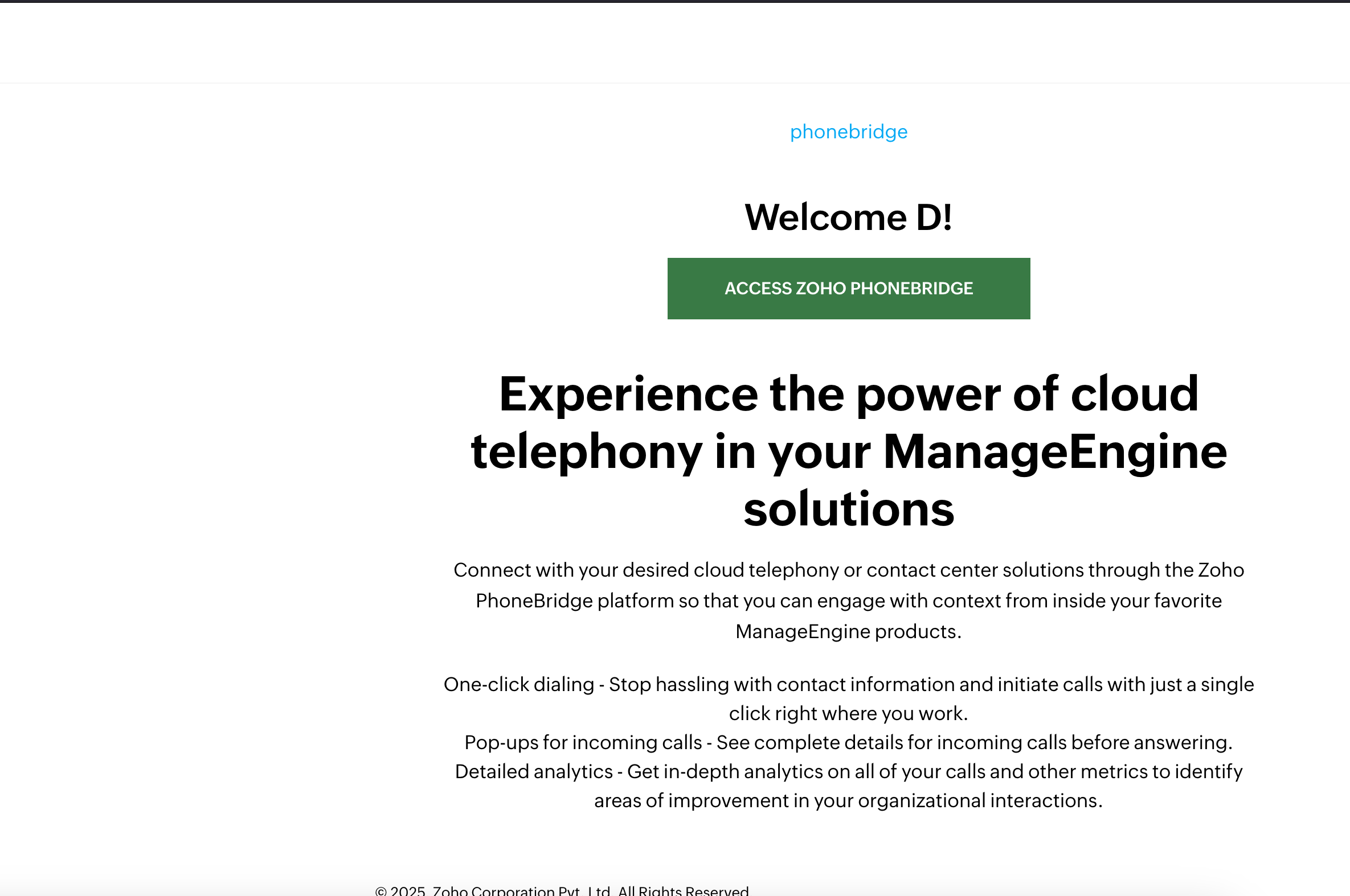 Illustration 2: Zoho Telephony Integration