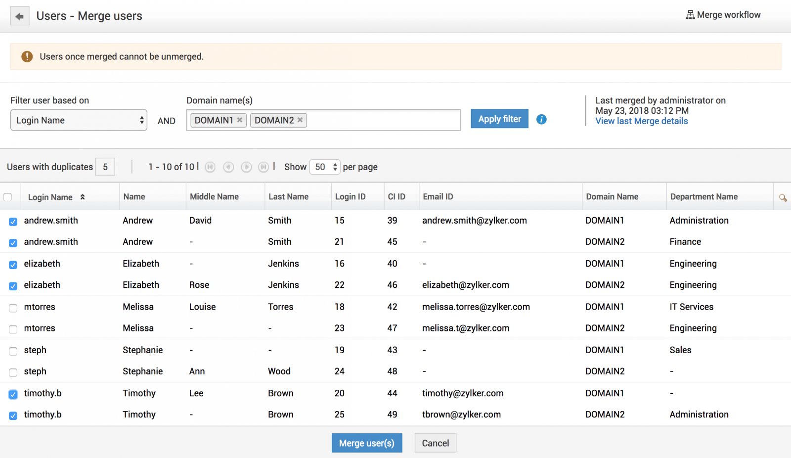 Illustration 12: Configure Users | Help desk customizer