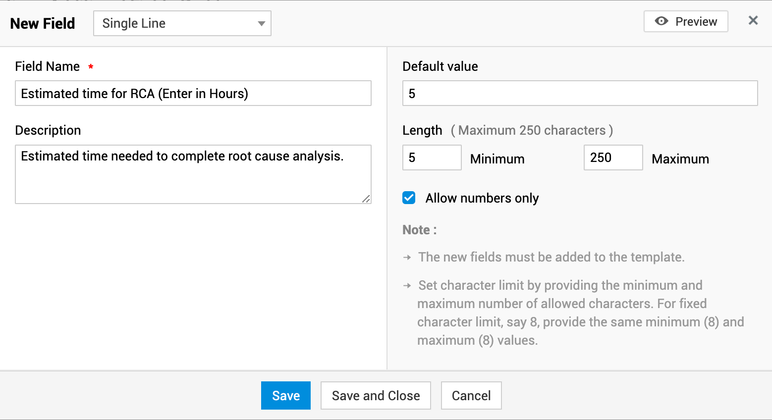 Illustration 1: Problem Additional Fields