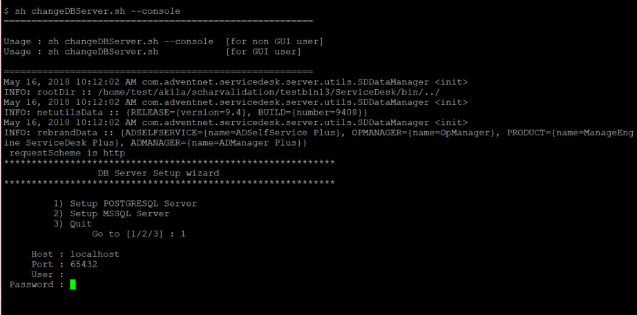 Illustration 4: Configuring database | Help desk admin guide