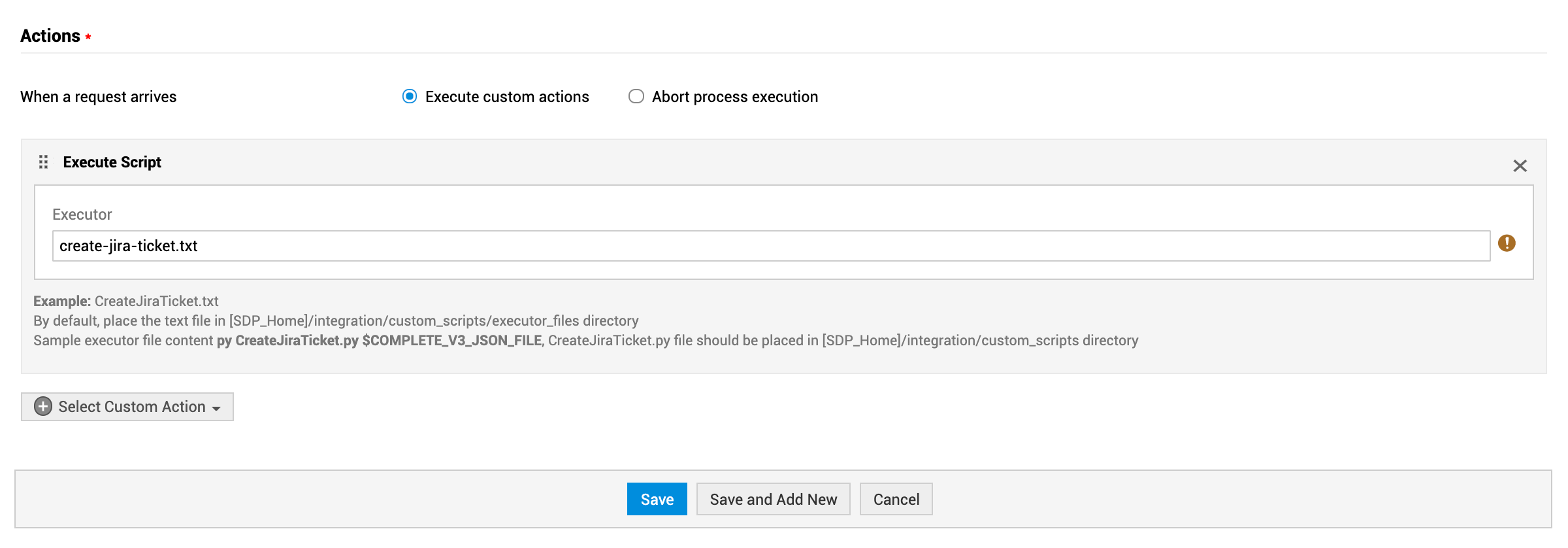 Illustration 1: Executing script in business rule