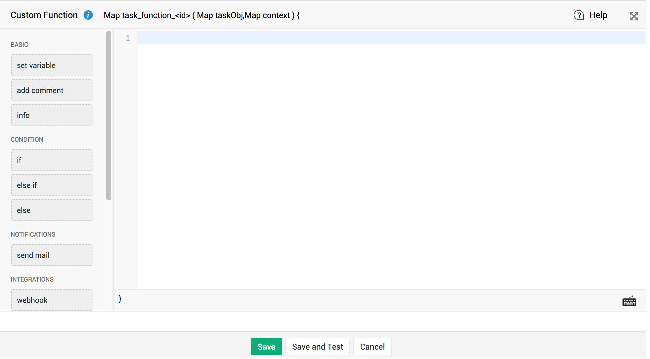Illustration 1: Task Custom Function